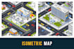 draw a vector or isometric map illustration