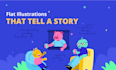 create flat vector illustration for you