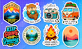 draw custom hand drawn cartoon doodle stickers for print