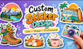 do amazing custom sticker designs and sticker packs for you