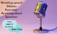 write expressive, persuasive, and motivational speech