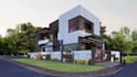 3d visualization of the facade, exterior, or front elevation