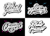 design retro script hand lettering logo