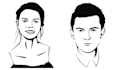 make simple vector art portrait black and white