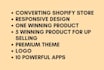 create one product shopify dropshipping store