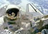 place your message or logo on a sign held by an astronaut