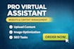 do virtual assistant, add content, upload images, upload video