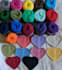 handmade crochet heart shaped coasters