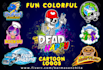 design colorful cartoon mascot logo