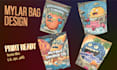 create hand drawn mylar bag design for weed packaging