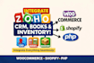 integrate zoho CRM, books with woocommerce, shopify, PHP