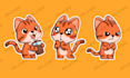 create cute animals sticker design, and cartoon character