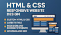 develop a responsive HTML CSS website