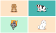 draw cute animals illustration and cartoon character