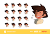 design awesome animals, human emoticon, stickers, mascot
