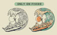 make best illustration in vintage and retro styles
