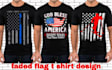 create distressed retro patriotic flag t shirt design