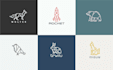 do luxury minimalist line art geometric polygonal animal logo for your business