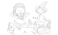 create children coloring pages illustration