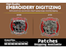 do embroidery digitizing design into dst pes emb file in 1 hour