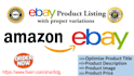 do ebay product listing store listing with SEO optimization meta description