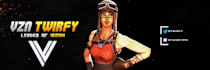 make a twitter banner with 3d text and HD character model