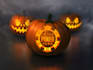 create an image of a pumpkin carved with your logo, business, or family name