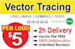 vectorize logo, vector trace, redraw, convert to vector