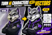 turn your ai generated mascot or character into a professional vector design