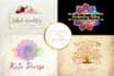 design custom hand drawn logo with branding kit