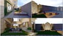 create backyard landscape design, pool, patio and garden 3d rendering