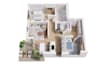 create a 3d floor plan with texture and furniture