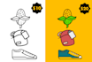 draw cute doodle illustration or icon for sticker, label etc