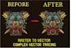 vector tracing image to vector, convert to vector  eps, svg, dxf laser cut, cnc