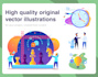 draw a flat design illustration for a website, app or ui ux