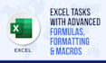 do excel tasks with advanced formulas, formatting and macros