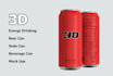 do 3d energy drinking can, beer can, soda can mock up