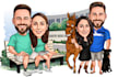 make an awesome couple caricature, wedding group caricature