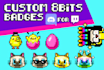 make custom 8bit pixel art twitch badges or emotes