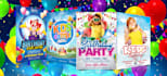 do kids birthday party motion flyer or poster