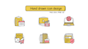 design custom hand drawn, doodle icons