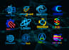 make unique  technology and tech crypto security logo 12 hour