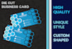 design unique die cut business card and no print services include