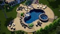 design landscape, terrace, backyard, pool, and patio