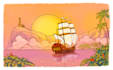a cute scenery illustration