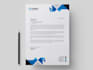 design official clean letterhead, print ready