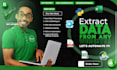 do python web scraping, data extraction from websites, PDF and excel