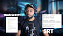 add subtitles, captions, srt, transcribe and edit video