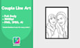 custom line art, stencil style or outline art