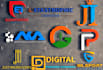 create unique word mark letter mark initial letters logo